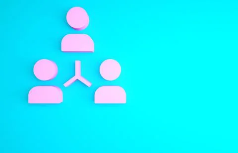 Pink Project team base icon isolated on blue background. Business analysis an Illustrazione stock