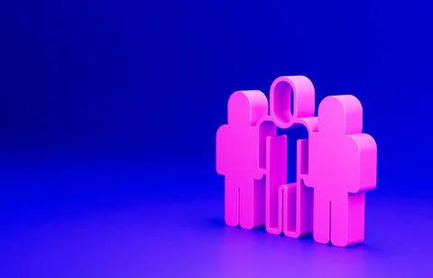 Pink Project team base icon isolated on blue background. Business analysis and Illustrazione stock