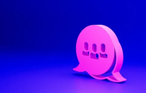 Pink Project team base icon isolated on blue background. Business analysis and Stock Illustration