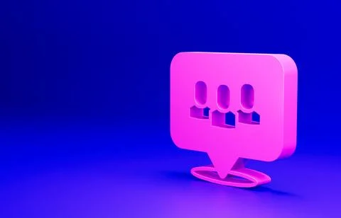 Pink Project team base icon isolated on blue background. Business analysis and Illustrazione stock