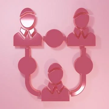 Pink Project team base icon isolated on pink background. Business analysis .. Stock Illustration