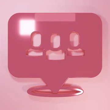 Pink Project team base icon isolated on pink background. Business analysis .. Stockillustratie