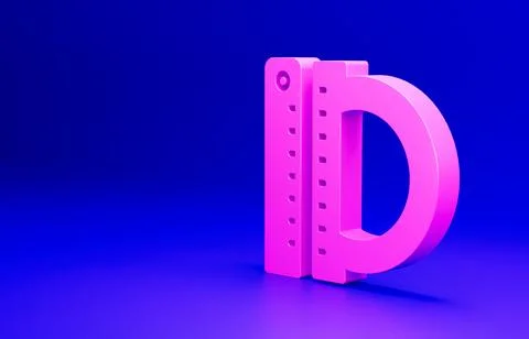 Pink Protractor grid for measuring degrees icon isolated on blue background 스톡 일러스트