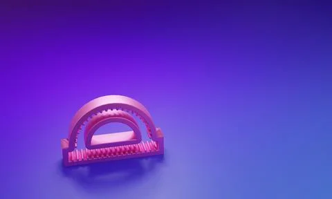 Pink Protractor grid for measuring degrees icon isolated on purple-blue bac.. Stock Illustration