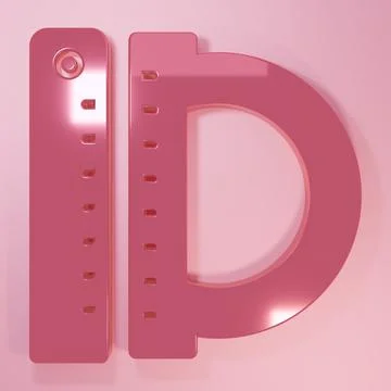Pink Protractor grid for measuring degrees icon isolated on pink background.. Stock Illustration