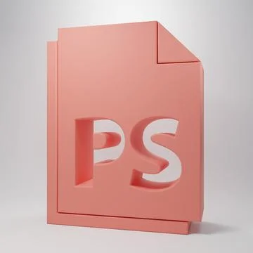 Pink PS File document icon isolated on pink background. Minimalism concept... Stock Illustration
