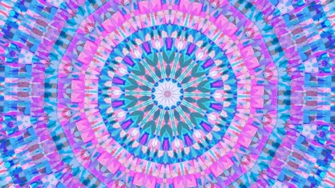 Pink psychedelic animated background, mandala, ink, pixels Stockbeeldmateriaal 119089369
