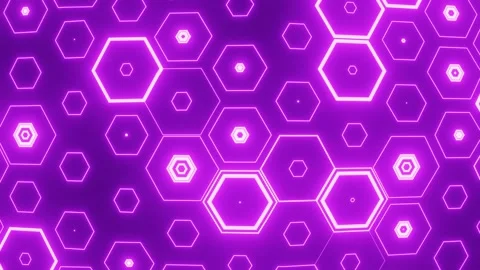 Pink pulsating hexagons. loop animation Stock Footage
