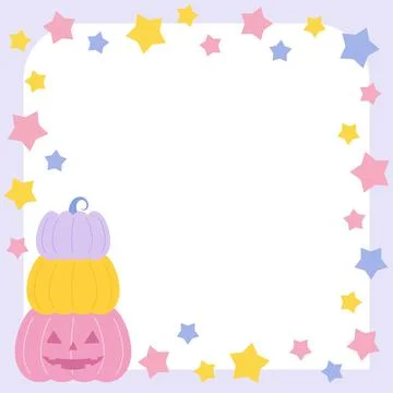 Pink pumpkin frame 1 Stock Illustration