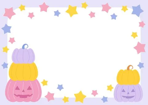 Pink pumpkin frame 2 Stock Illustration