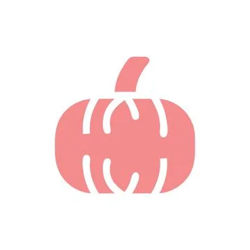 Pink pumpkin vector with white lines design element Stock Illustration