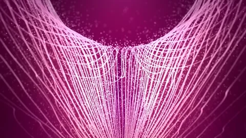 Pink purple background with white glowing lines in a shape of plant Stock Footage 261394359