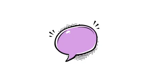 Pink Purple Comic Speech Bubble Animated White 動画素材 339560758