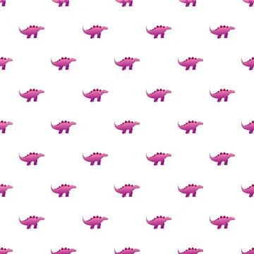 Pink purple dinosaur seamless pattern children's design Illustrazione stock