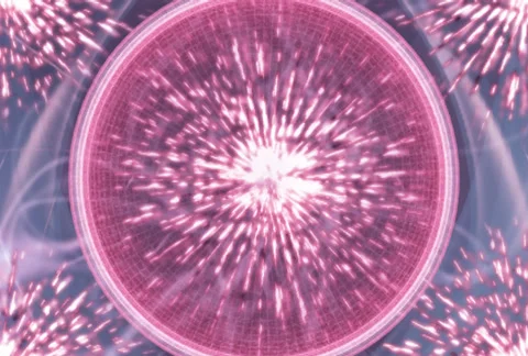 Pink-Purple Fireworks Stock Footage 35897370