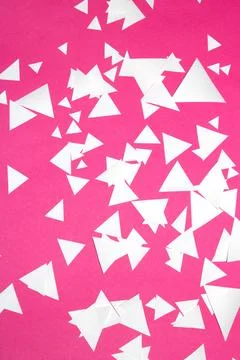 Pink Purple Geometric Paper Triangle Pieces for Background Stock Photos