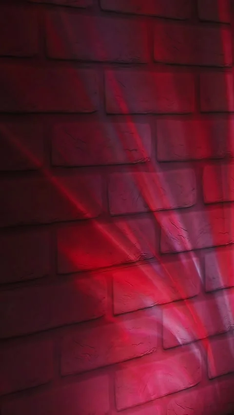 Pink purple neon light on brick wall, abstract urban texture and modern design c Stock Footage 335744452