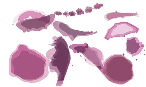 Pink purple paint splatter collection with soft layers for creative backgro.. イラスト素材