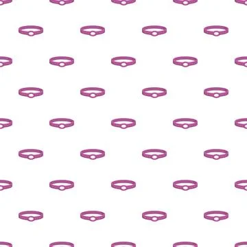 Pink purple pet collar pattern on white background Stock Illustration