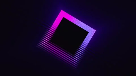 Pink purple rotating square. loop geometric luminous digital background Stock Footage 276455732