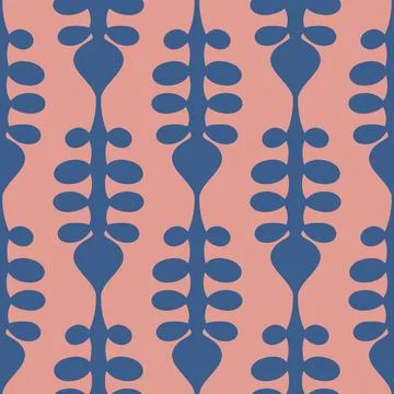 Pink purple seamless pattern twig plant abstract background for textile desig Stock Illustration