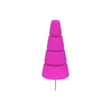Pink push pin in shape of tree Stock Illustration