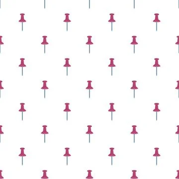 Pink pushpin pattern creating office stationery background Stock Illustration