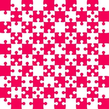 Pink Puzzle Pieces - JigSaw Vector - Field Chess Illustrazione stock