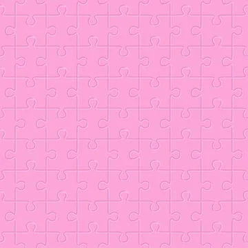 Pink puzzle pieces seamless pattern, vector flat style illustration for print Illustrazione stock