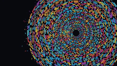 Pink Quantum Data Disk Dispersion Futuristic Motion Graphic Stock-Footage 341644733