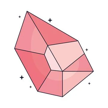 Pink quartz esoteric isolated icon Stock Illustration