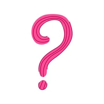 Pink question mark symbol asking for answers solution Ilustração Stock