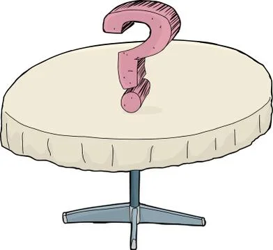 Pink Question Mark on Table Stock Illustration