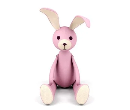 Pink rabbit doll isolated Stock Illustration
