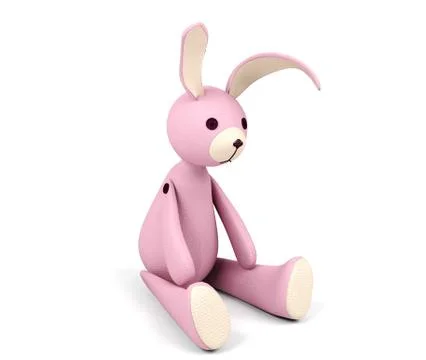Pink rabbit doll isolated Stock Illustration
