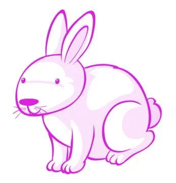 Pink rabbit on white background Stock Illustration