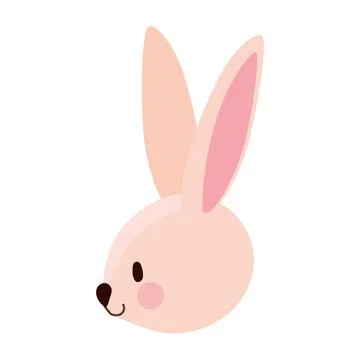 Pink rabbit on a white background Stock Illustration