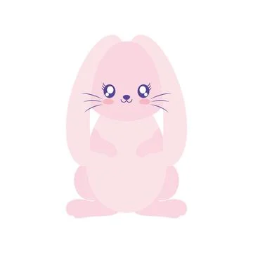 Pink rabbit on a white background Stock Illustration
