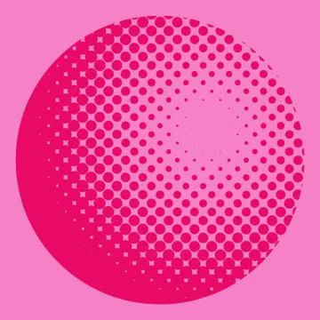 Pink Radial Globe Halftone Pattern Background Illustrazione stock