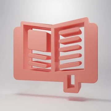 Pink Reading book icon isolated on pink background. Minimalism concept. 3D .. Stock Illustration