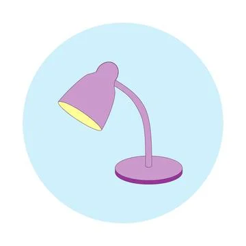 Pink Reading Lamp Icon Stock Illustration