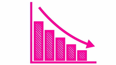 Pink recession chart white Stock Footage 229315348