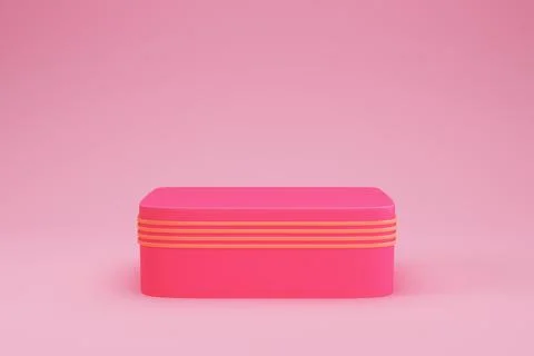 Pink rectangle pedestal for product display Illustrazione stock