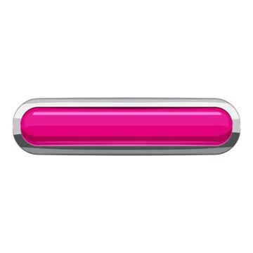Pink rectangular button icon, cartoon style Illustrazione stock