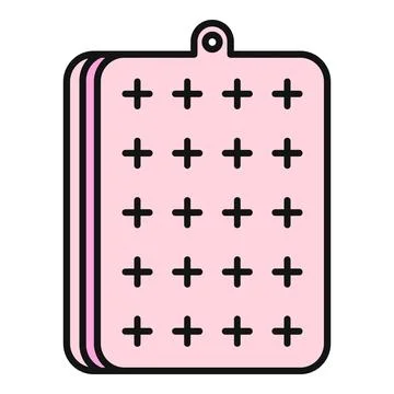 Pink rectangular charm with plus symbols design Stock Illustration