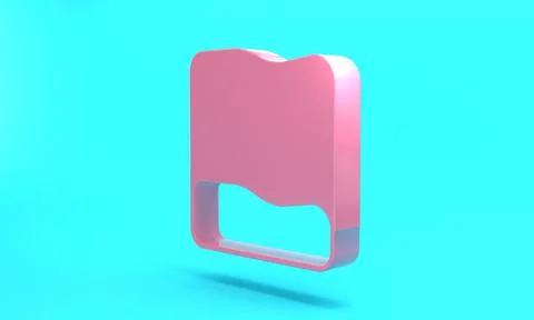 Pink Rectangular pillow icon isolated on turquoise blue background. Cushion s Stockillustratie