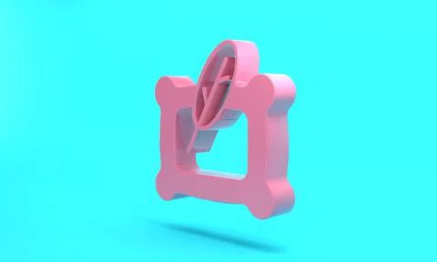 Pink Rectangular pillow icon isolated on turquoise blue background. Cushion s 库存插图