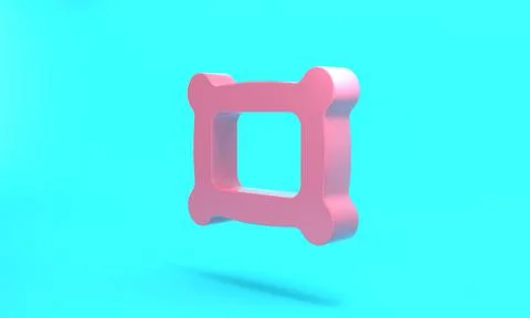 Pink Rectangular pillow icon isolated on turquoise blue background. Cushion s Stock Illustration