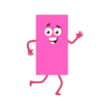 Pink rectangular shape, rectangle math character Ilustración de archivo