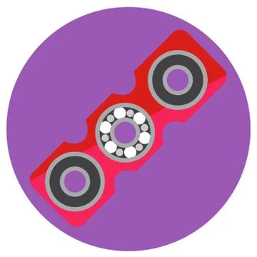 Pink rectangular spinner with center bearing a flat style. Vector image on a  Stock Illustration